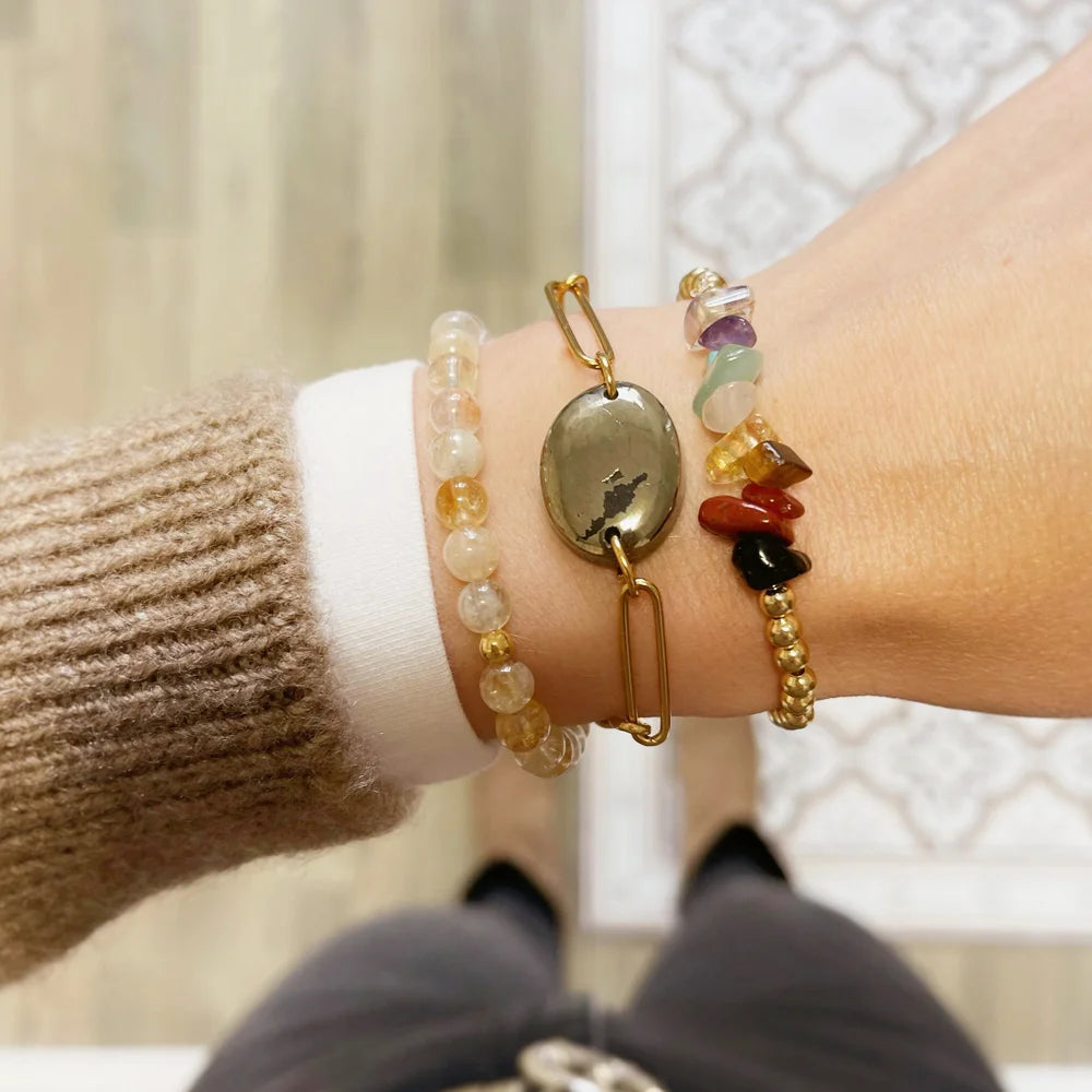Pulsera bolas de Citrino
