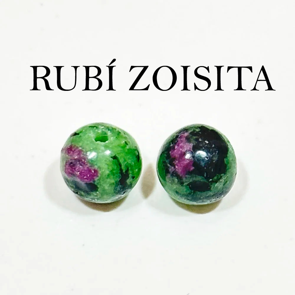 Earrings with Curly Hoop and Mineral