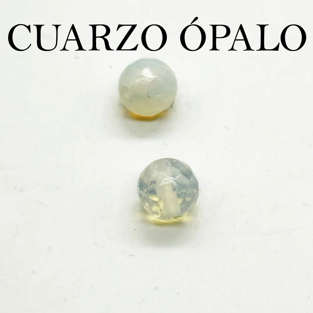 Earrings with Curly Hoop and Mineral