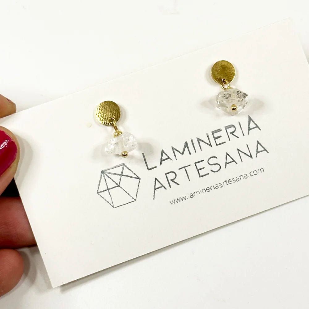 Pendientes cortos con Diamante Herkimer