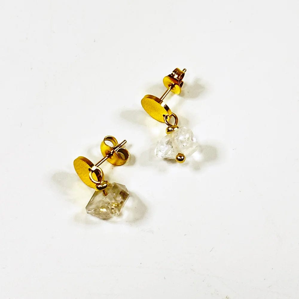 Pendientes cortos con Diamante Herkimer