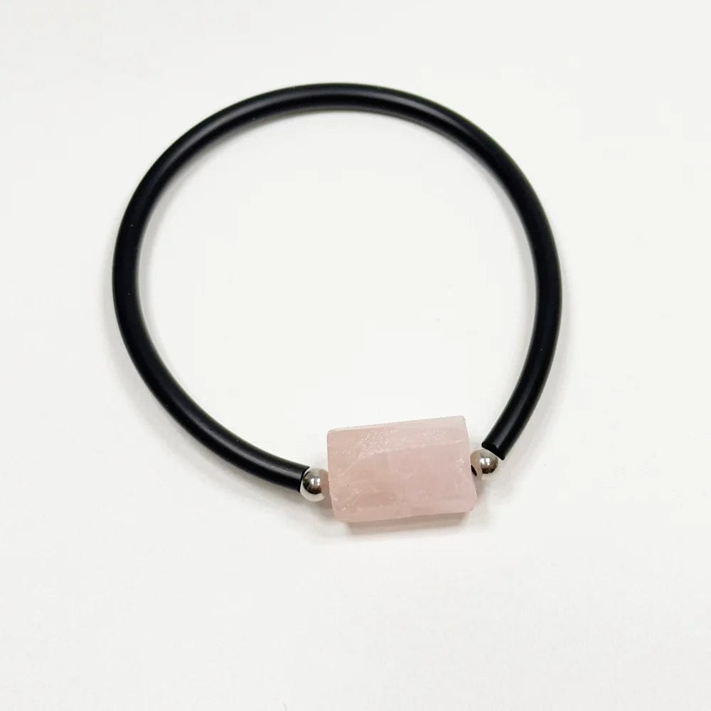 Pulsera Cuarzo Rosa en Bruto