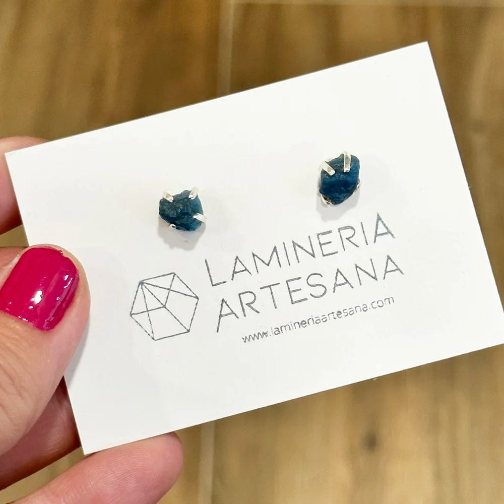 Pendientes Botón Mineral en Bruto