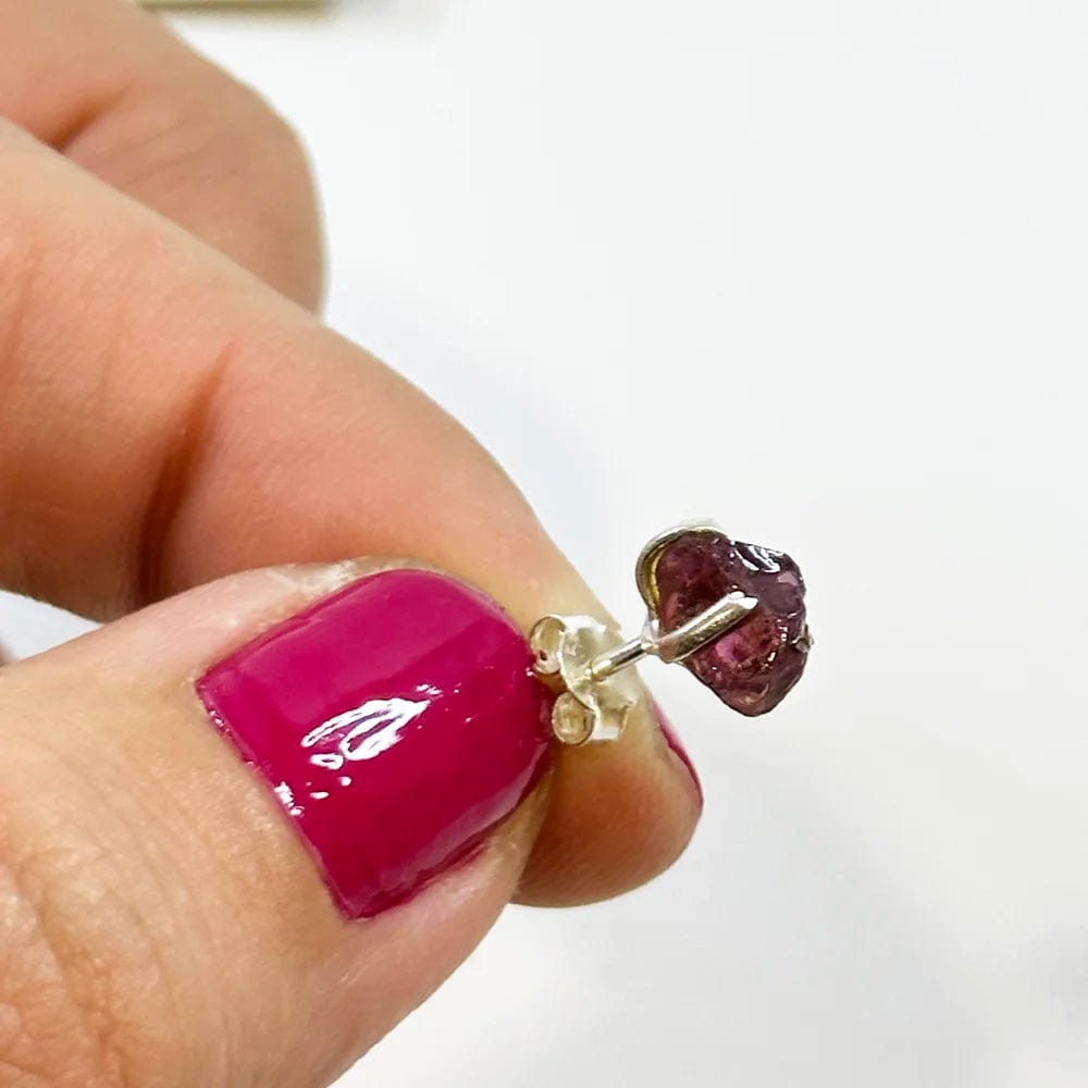 Pendientes Botón Mineral en Bruto