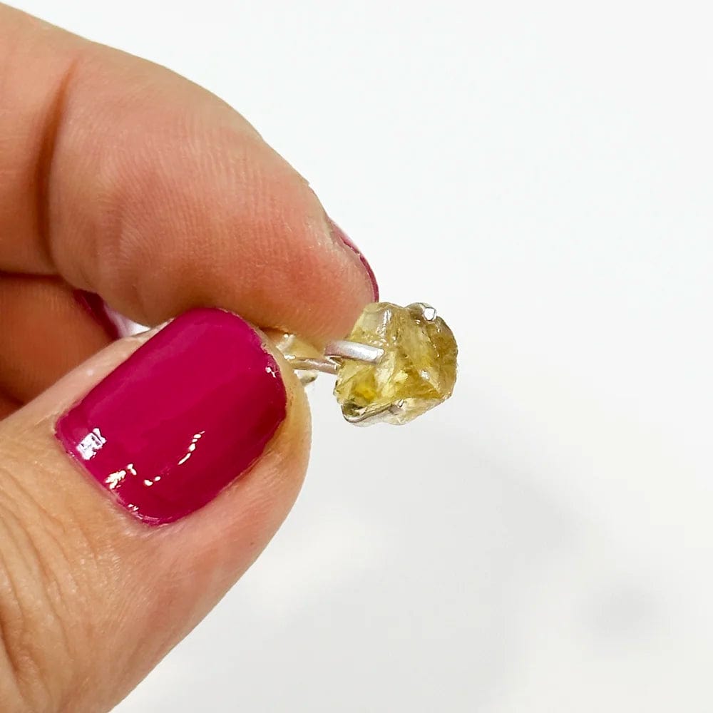 Pendientes Botón Mineral en Bruto