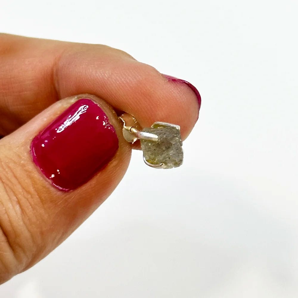 Pendientes Botón Mineral en Bruto