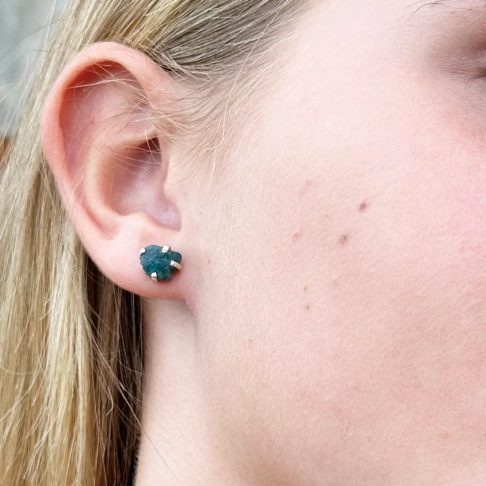 Pendientes Botón Mineral en Bruto