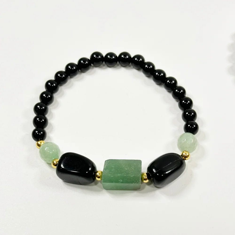Pulsera Ónix con Aventurina o Cuarzo Rosa