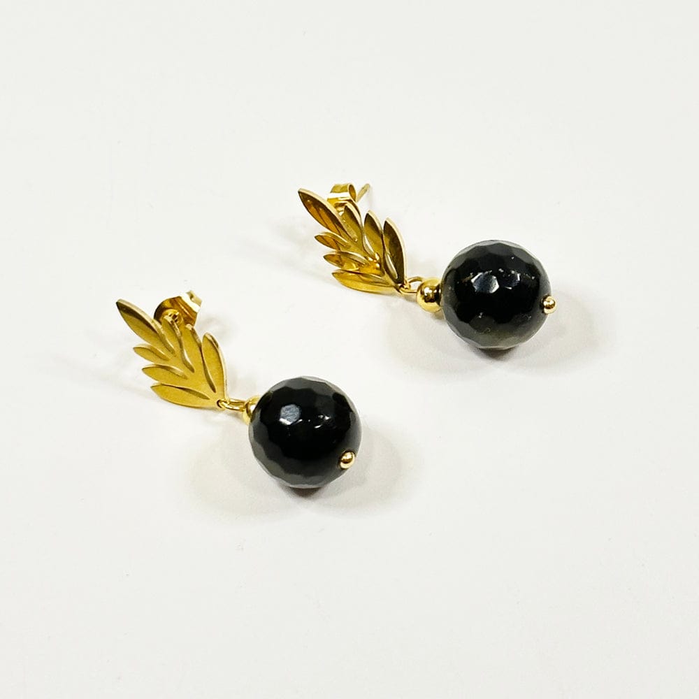 Golden obsidian earrings