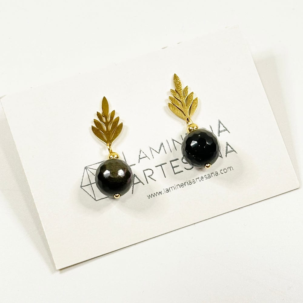Golden obsidian earrings
