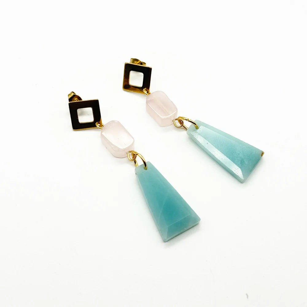 Pendientes Largos con Amazonita