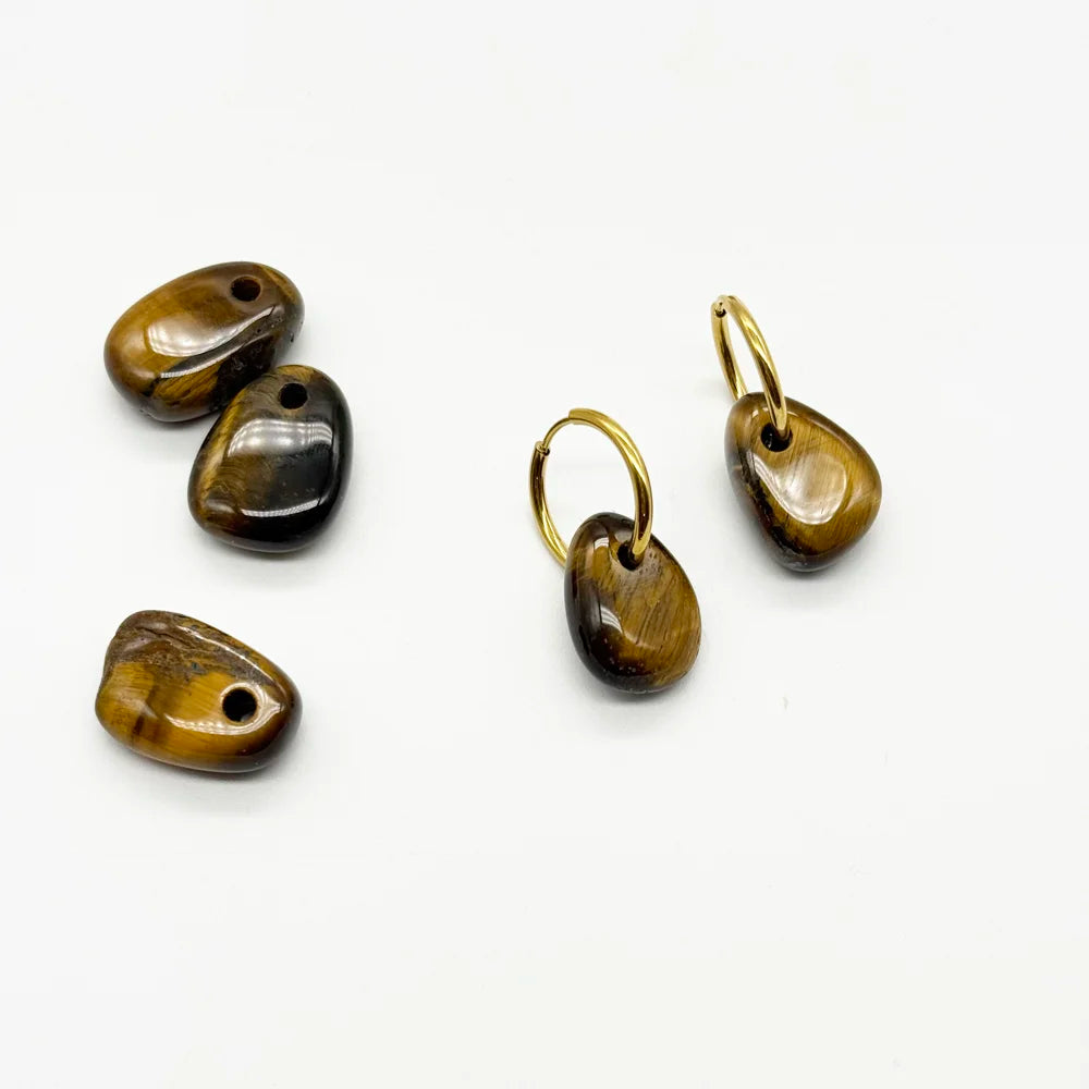 Pendientes Aro con Ojo de tigre para protección