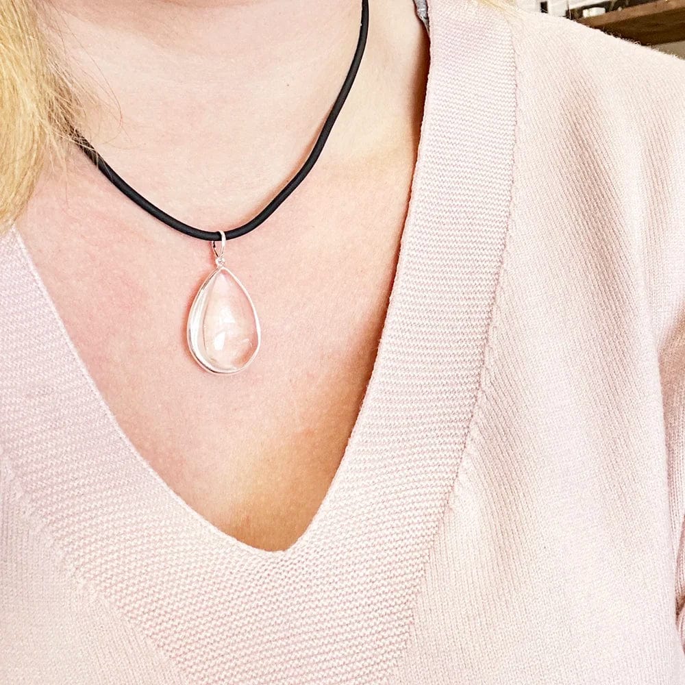 White Quartz Teardrop Pendant