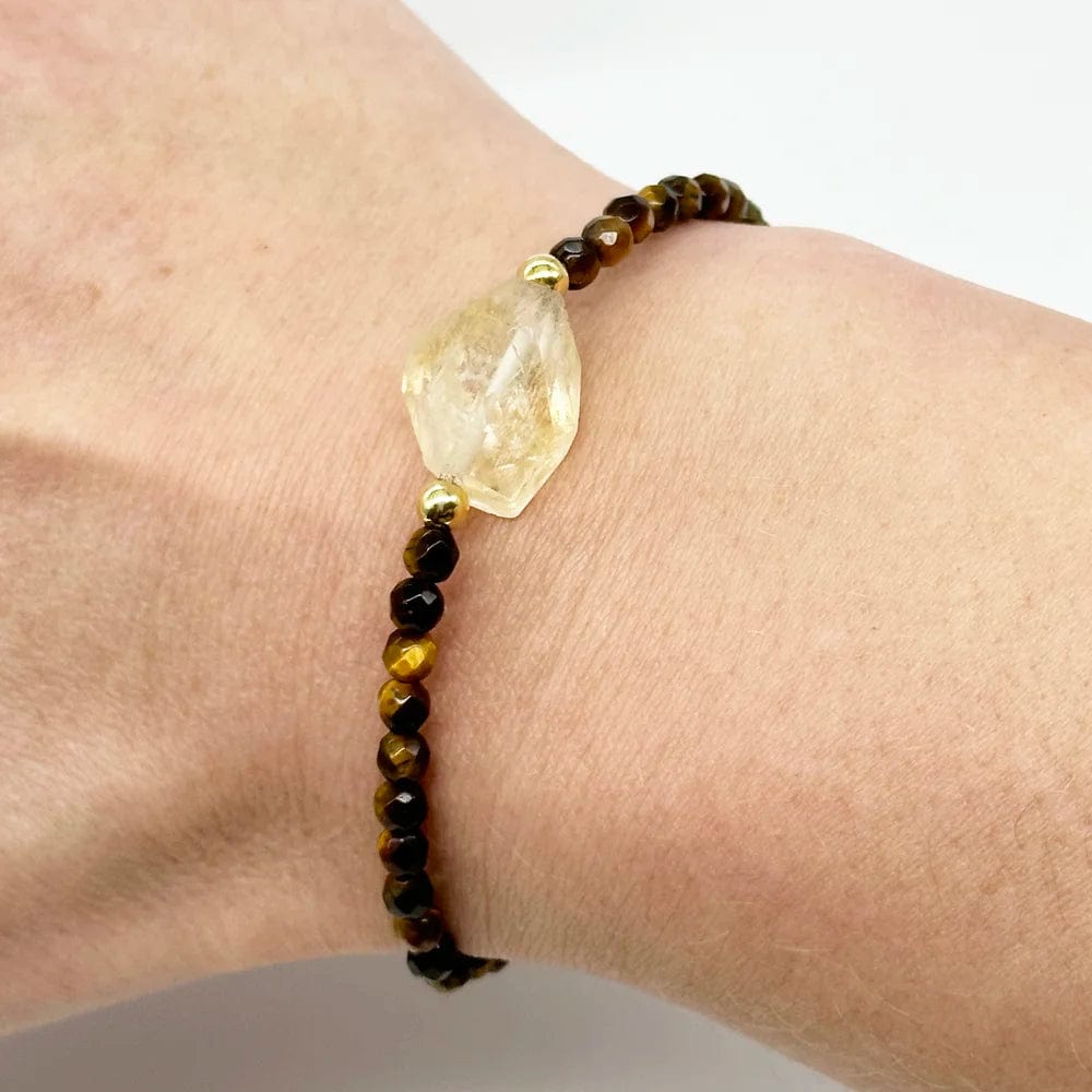 Pulsera Ojo de tigre y Citrino