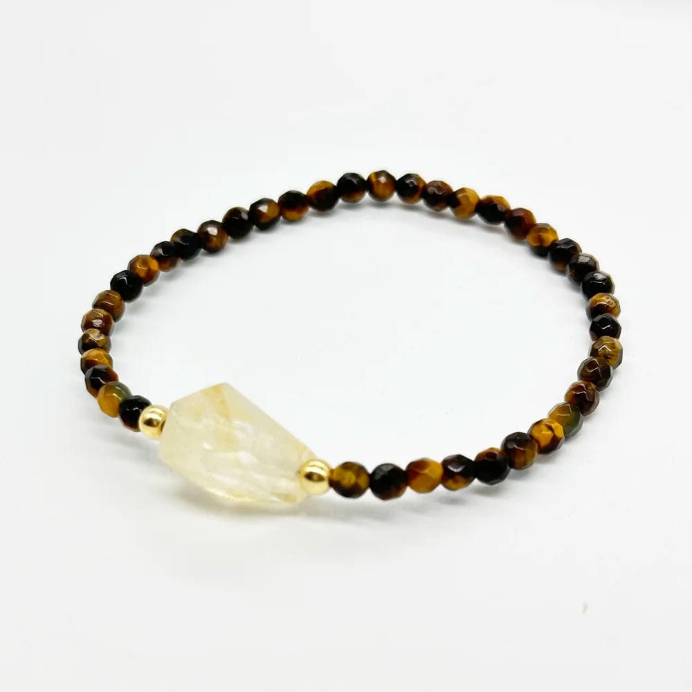 Pulsera Ojo de tigre y Citrino