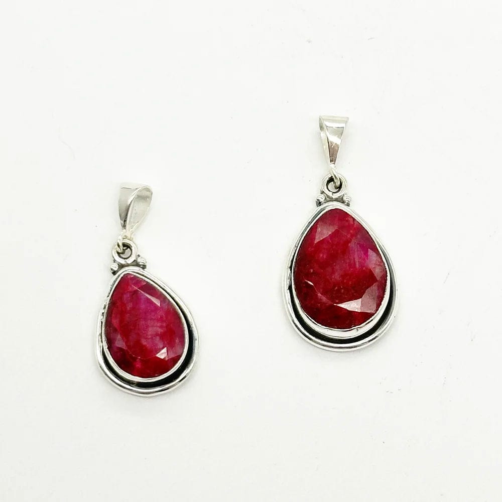 Ruby teardrop pendant