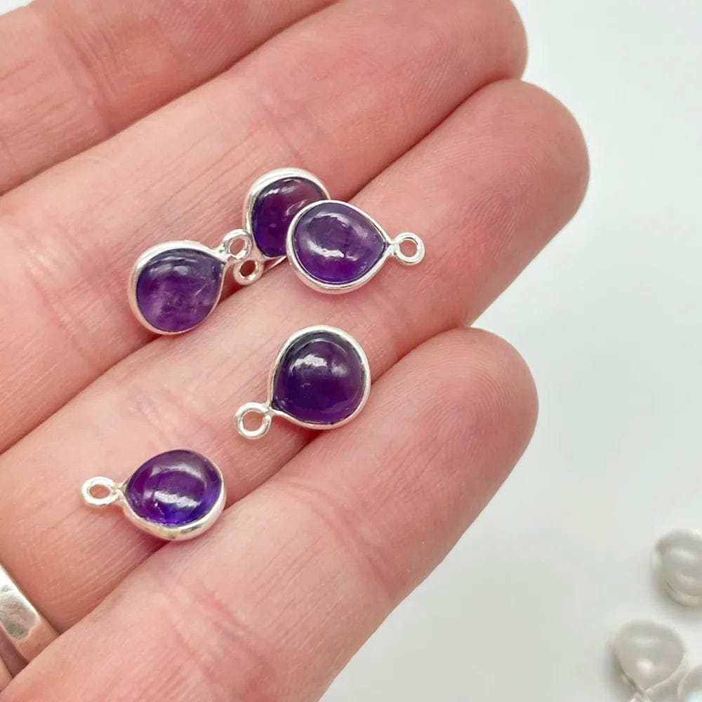 Silver and Mineral Teardrop Pendant