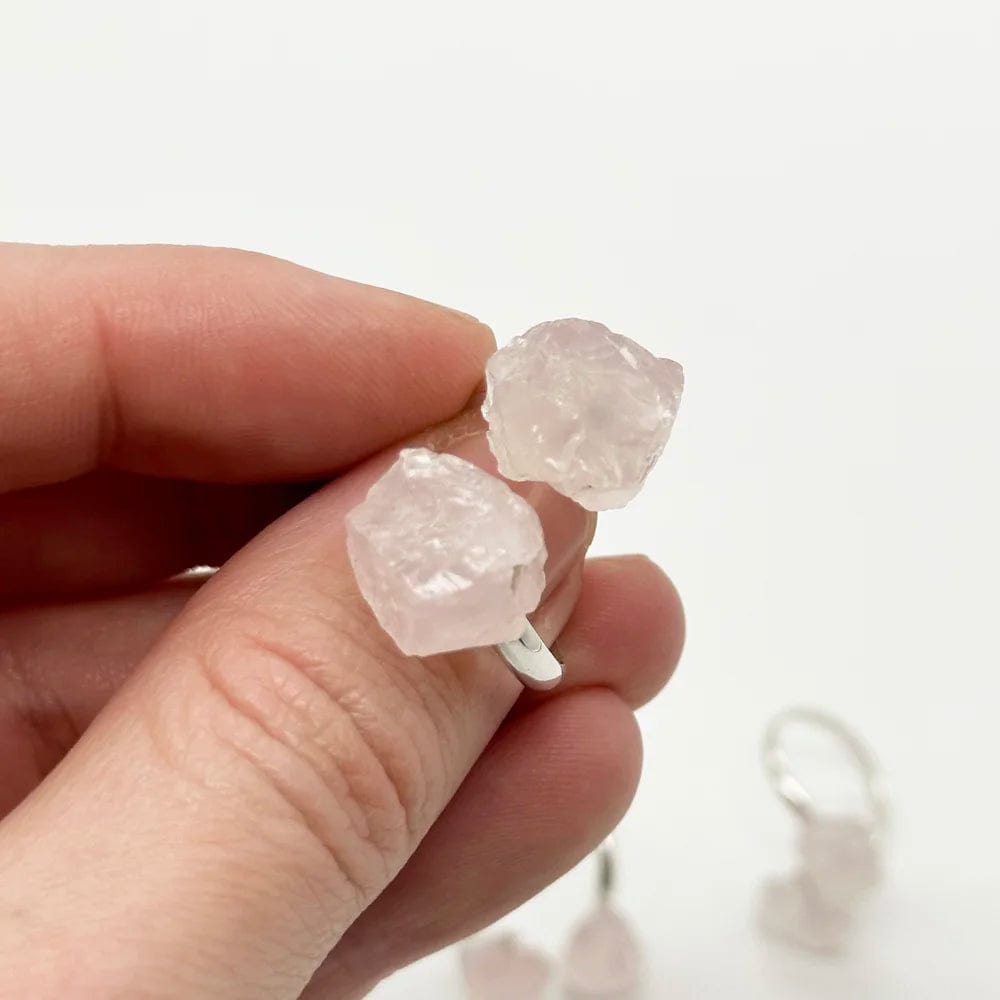 Anillo de plata con Cuarzo Rosa