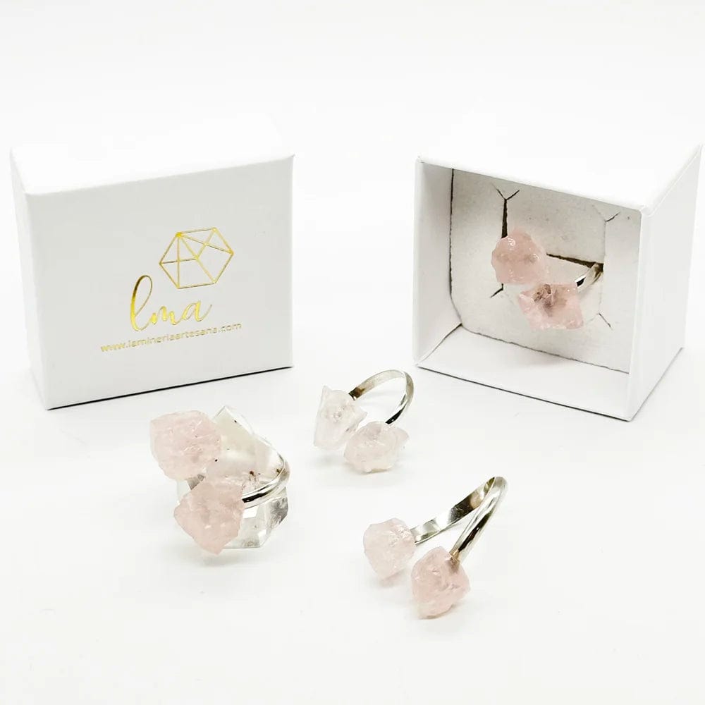 Anillo de plata con Cuarzo Rosa