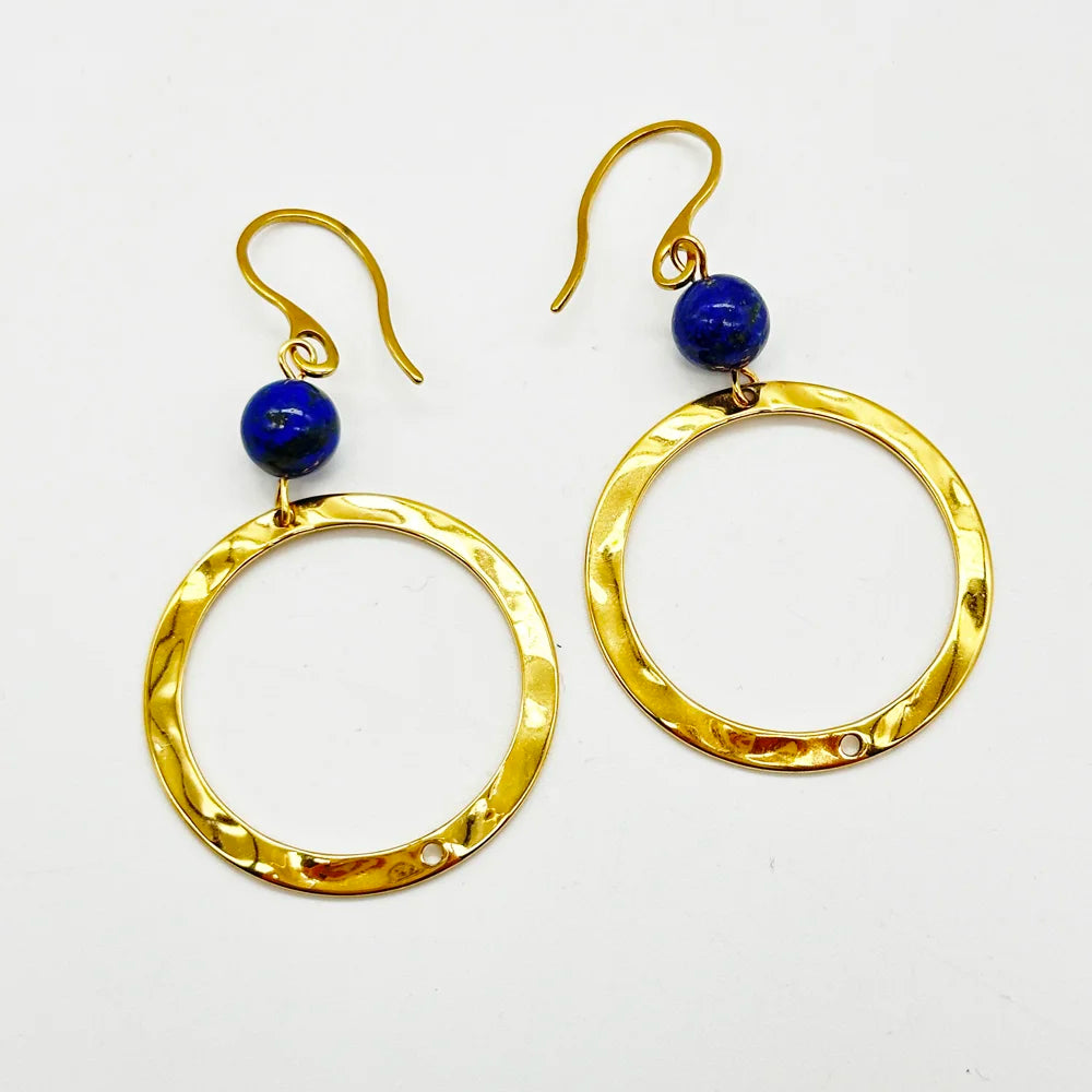 Pendientes Largo Aro y Mineral