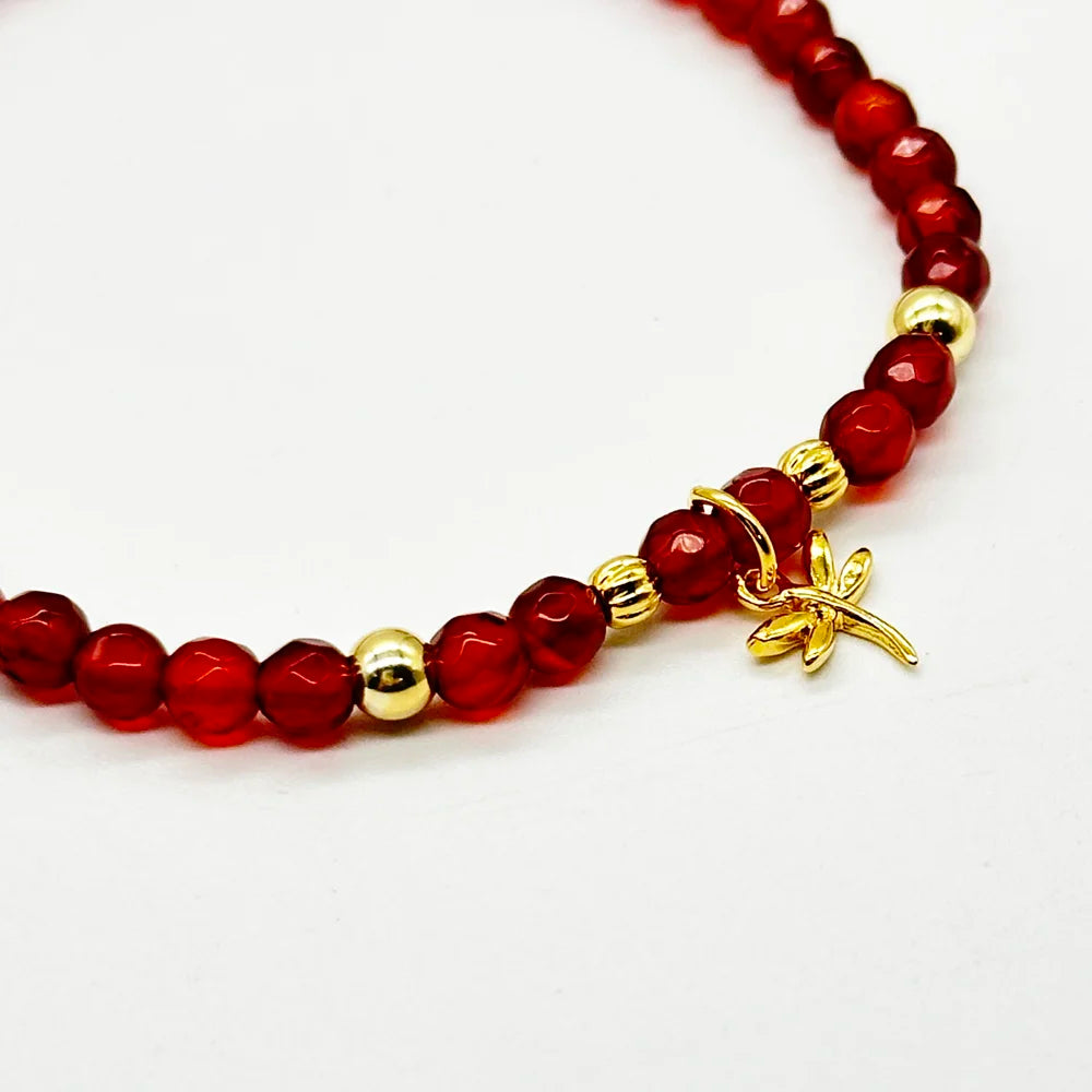 Pulsera finita con Libélula y Minerales