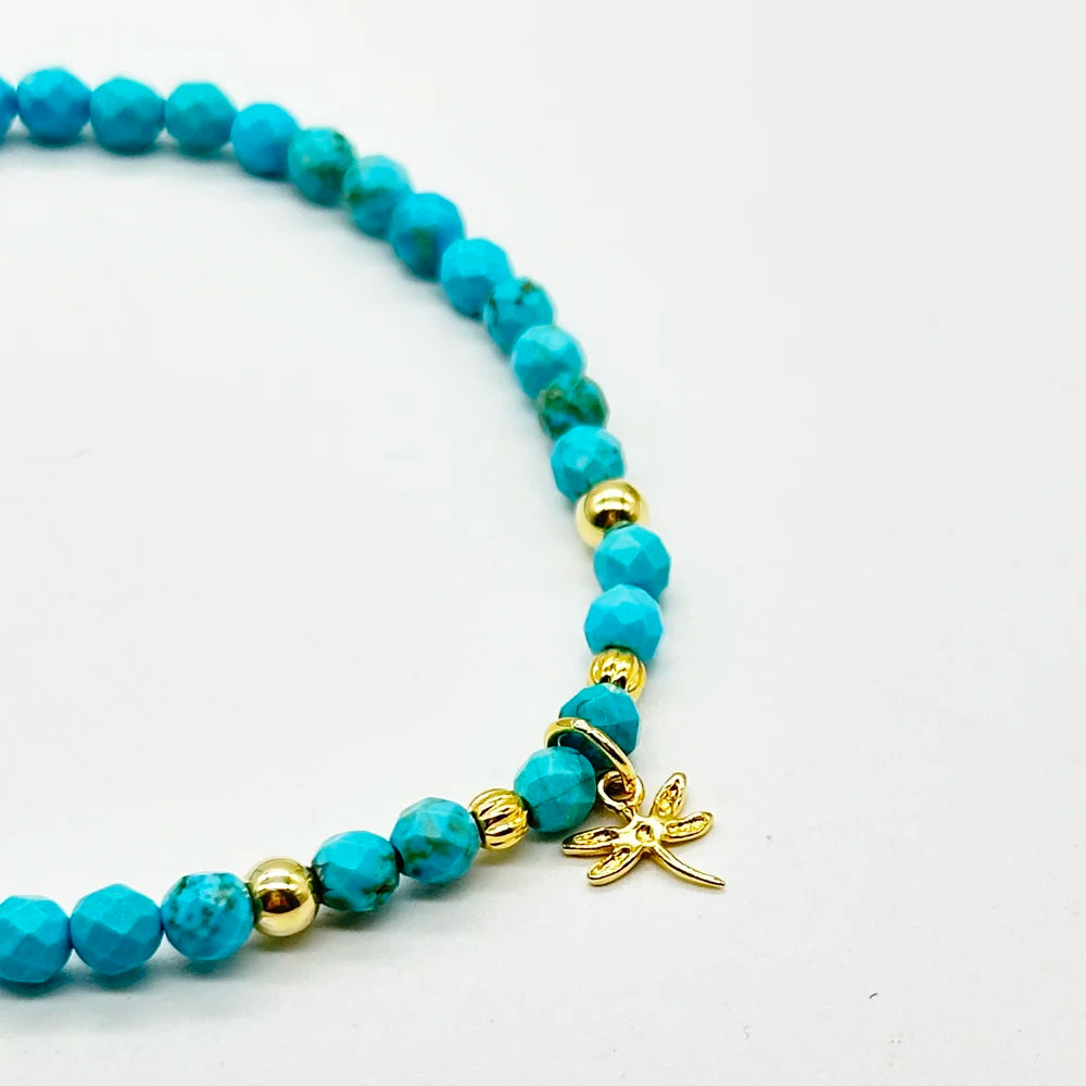 Pulsera finita con Libélula y Minerales