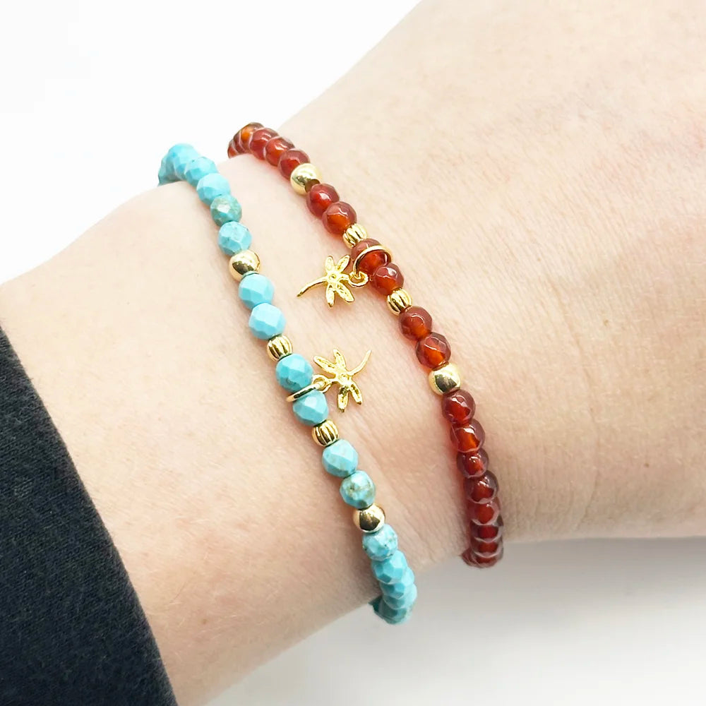 Pulsera finita con Libélula y Minerales