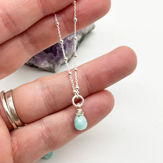 Mini Mineral Teardrop Pendant