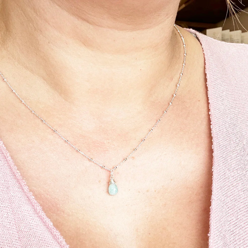 Mini Mineral Teardrop Pendant