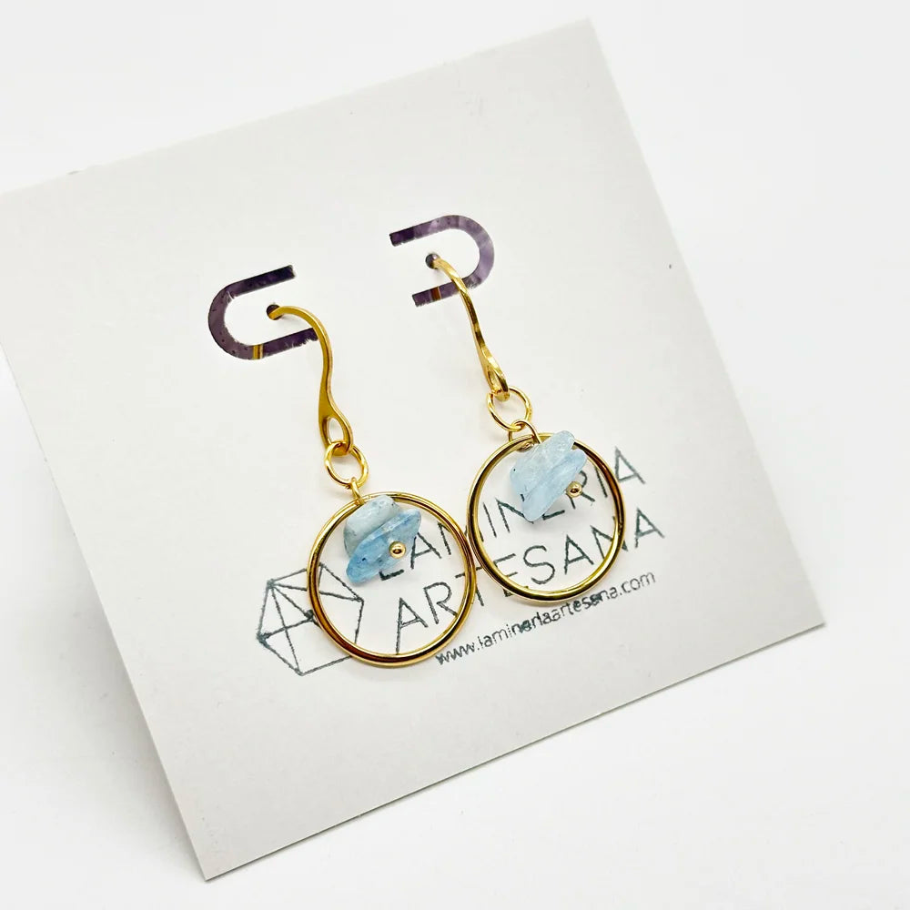 Pendientes con gancho Aro y Minerales en chip