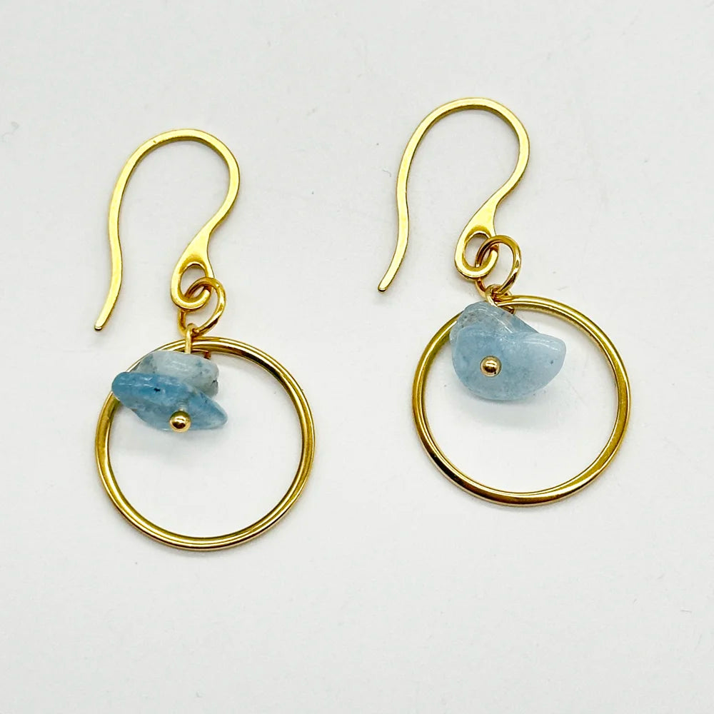Pendientes con gancho Aro y Minerales en chip