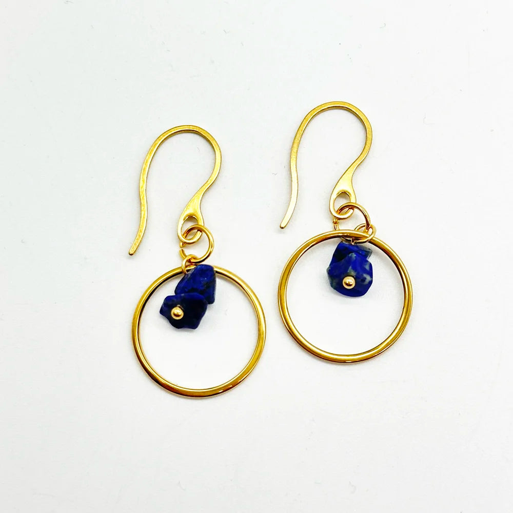 Pendientes con gancho Aro y Minerales en chip
