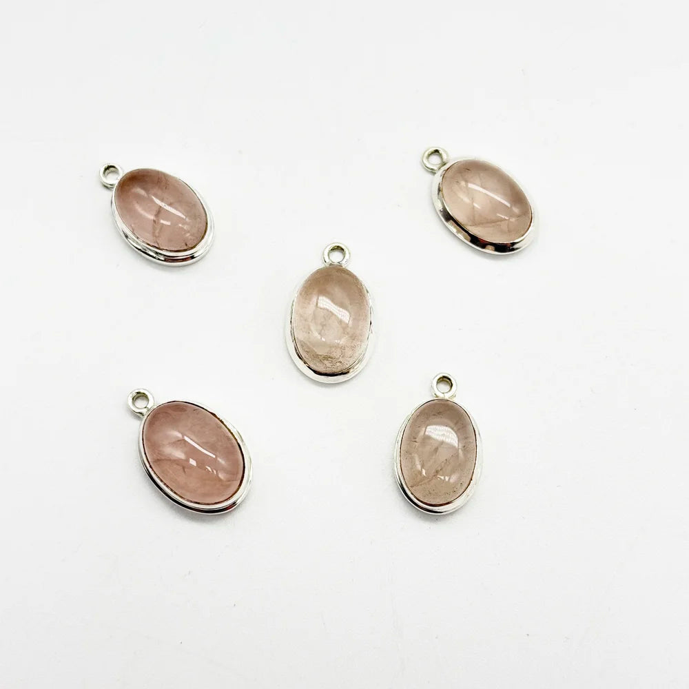 Colgante de Cuarzo Rosa Natural en Plata | Amor y Calma