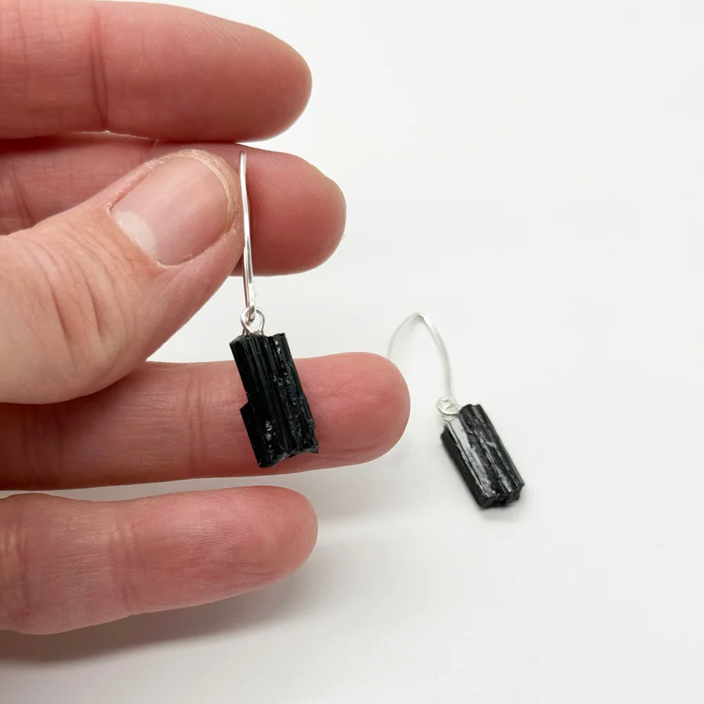 Pendientes con Turmalina Negra