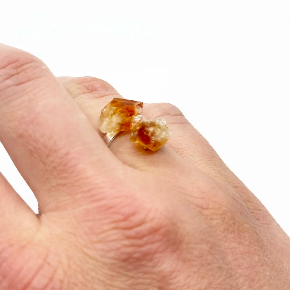 Anillo de plata y Citrino