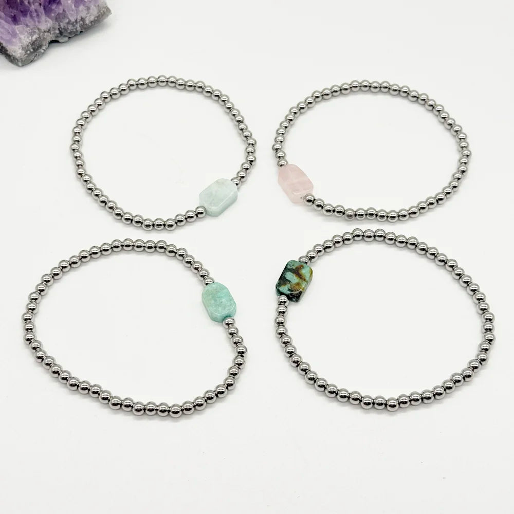 Pulsera bolitas con una piedra