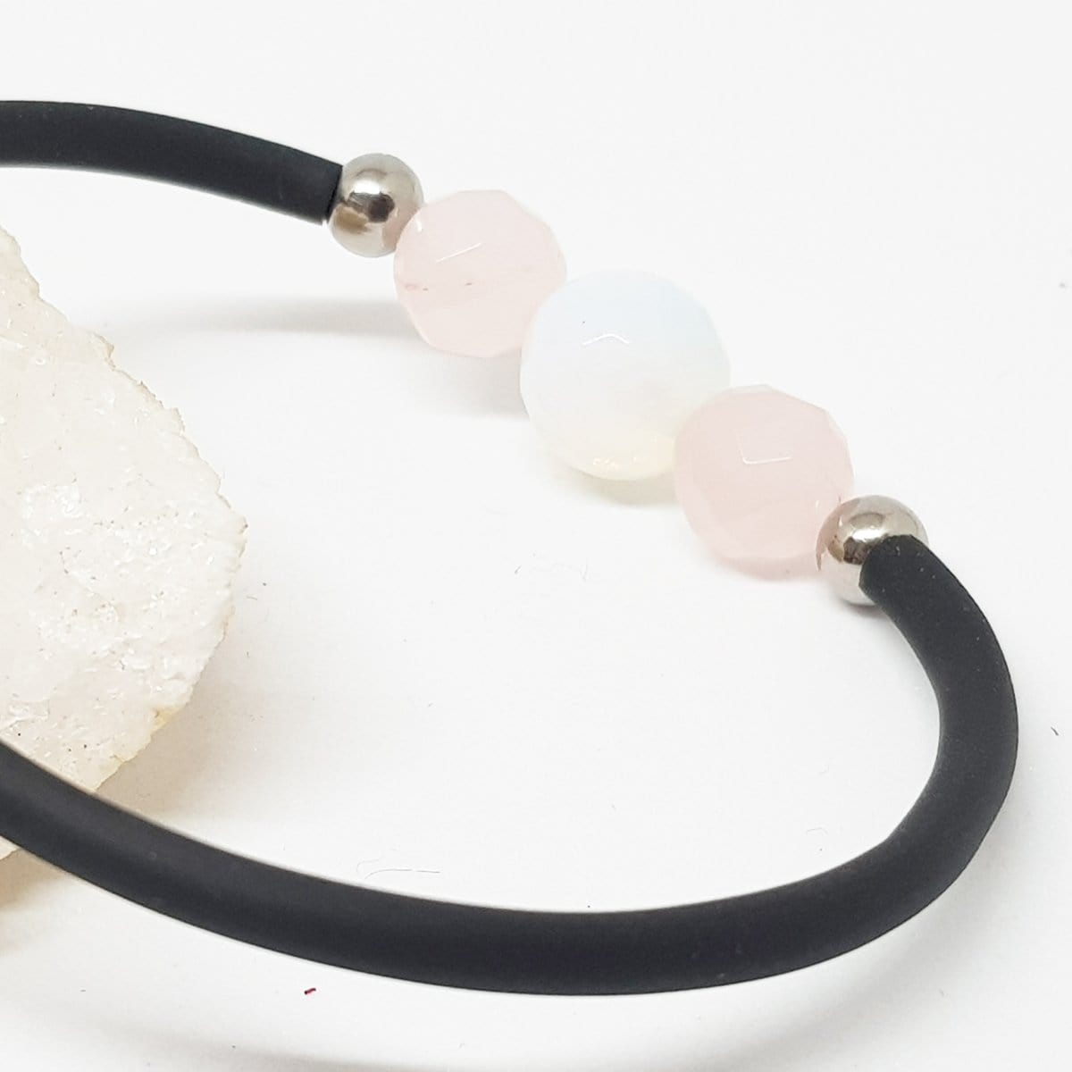Pulsera para el amor, pulsera amor, amor, cuarzo rosa, pulsera con minerales naturales, pulseras, minerales naturales, pulseras elasticas, cristaloterapia