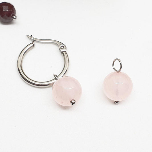 Colgantes para tus Aros - LaMineria Artesana, cuarzo rosa