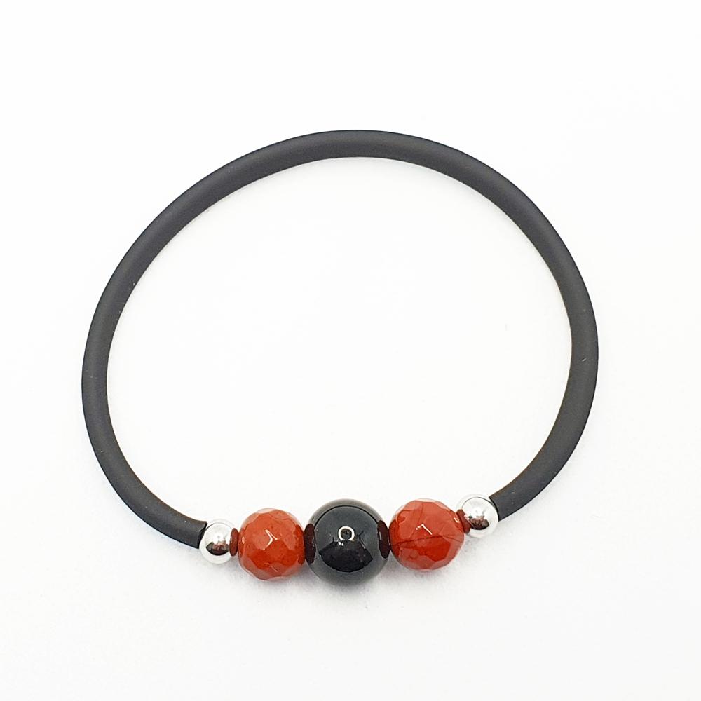 pulsera para la protección, pulsera protección, minerales de protección, turmalina negra, jaspe rojo, pulsera elastica, minerales naturales, las propiedades de los minerales, joyas artesana, regalos originales, cristaloterapia