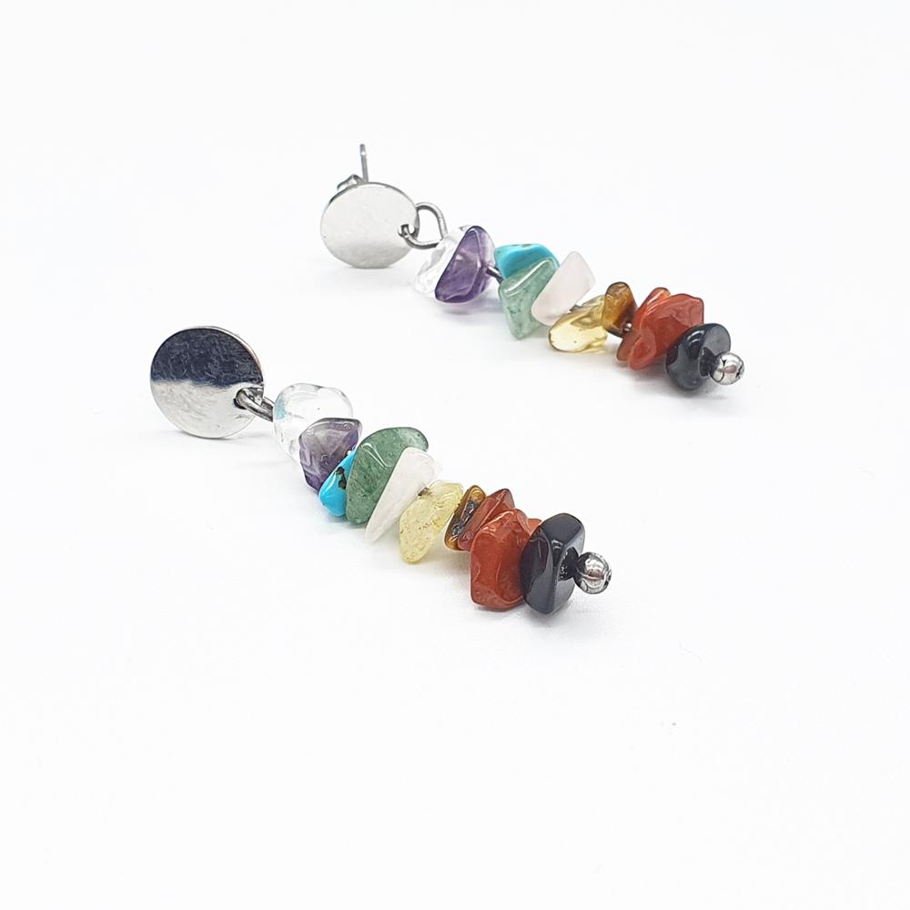 pendientes de los chacras, pendientes de minerales, joyas artesanas, piedras preciosas, lamineria artesana, los chacras, piedras naturales