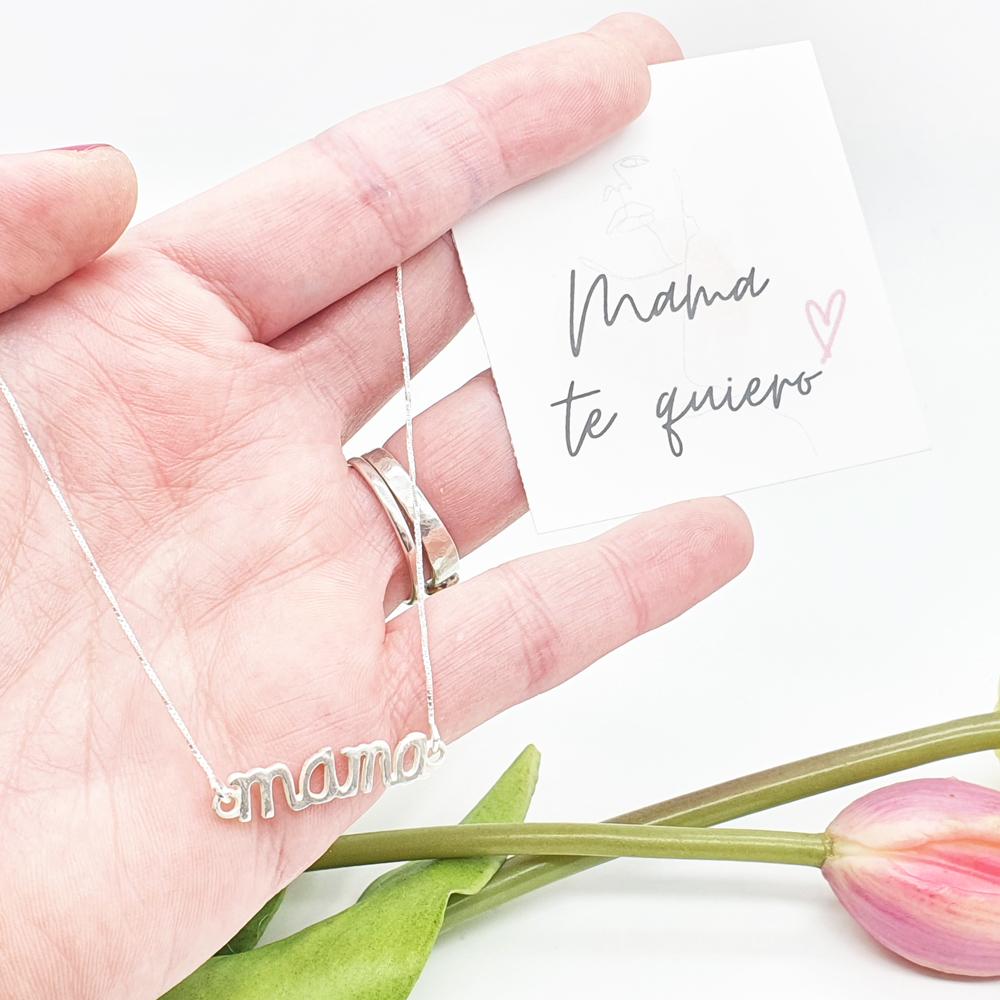 collar plata, joyería de plata, collar mama, colgante mama, especial dia de la madre, joyeria artesanal, lamineria artesana