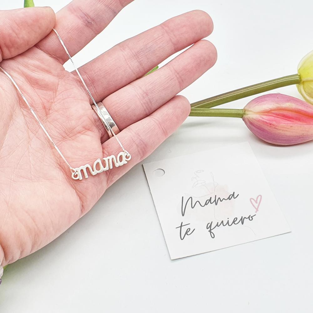 collar plata, joyería de plata, collar mama, colgante mama, especial dia de la madre, joyeria artesanal, lamineria artesana