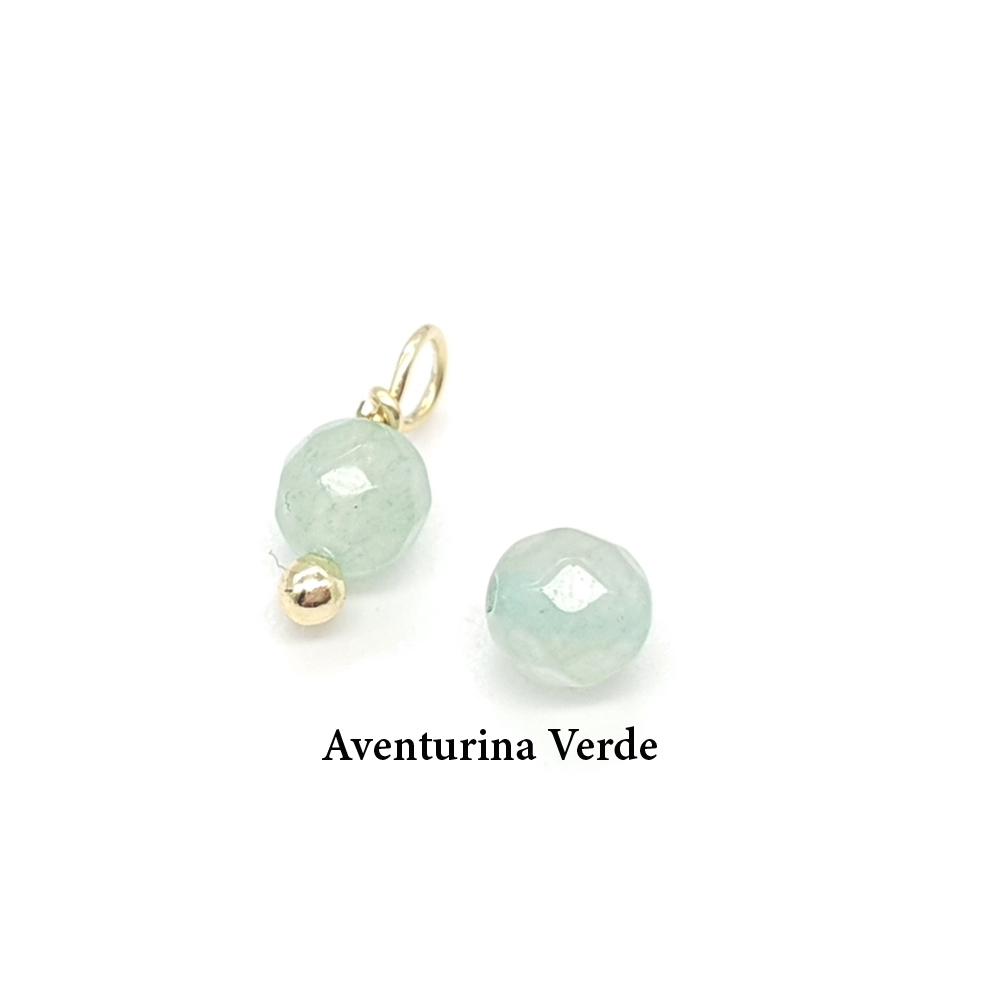 Collar Mini inicial y Mineral plateado