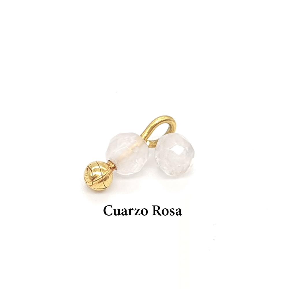 Collar Mini inicial y Mineral plateado