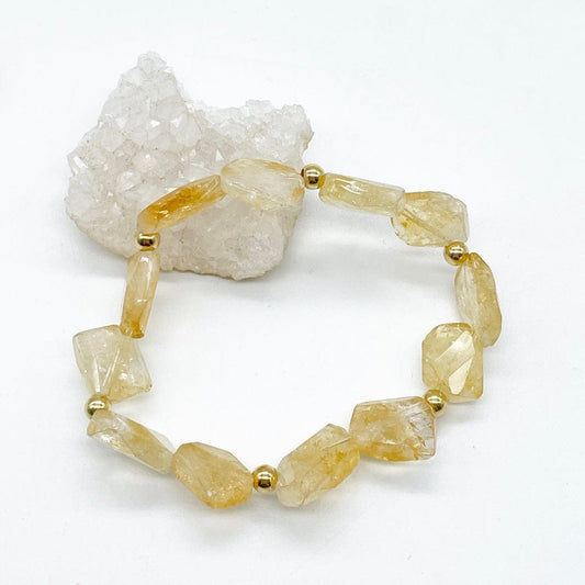 Pulsera Citrino y oro
