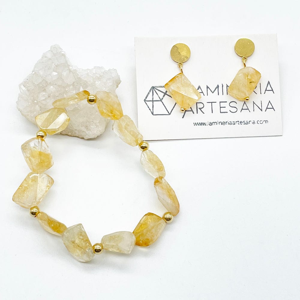 Pulsera Citrino y oro