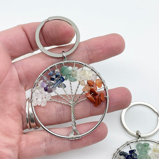arbol de la vida, colgate llavero, llavero, joyeria artesana, piedras naturales, minerales naturales, lamineria artesana, los chacras