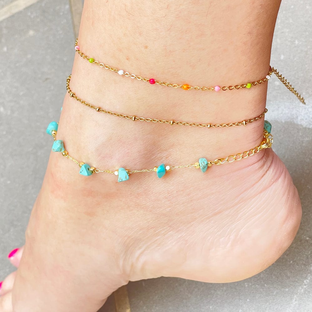 Turquoise beads anklet