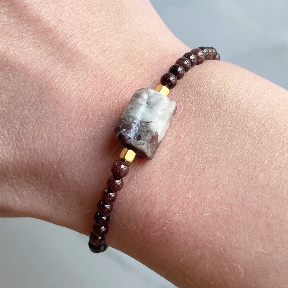 Pulsera Turmalina rosa y Granate