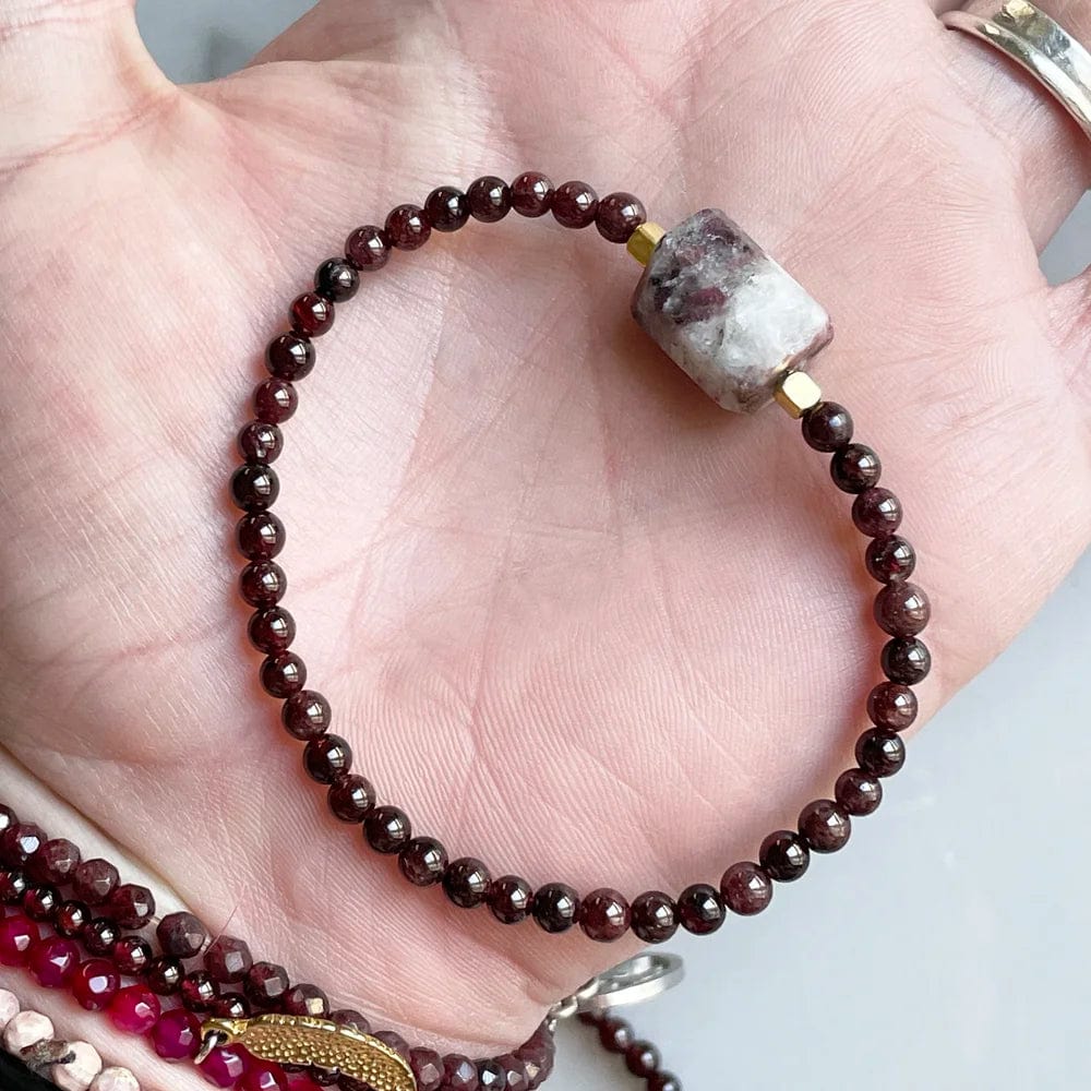 Pulsera Turmalina rosa y Granate